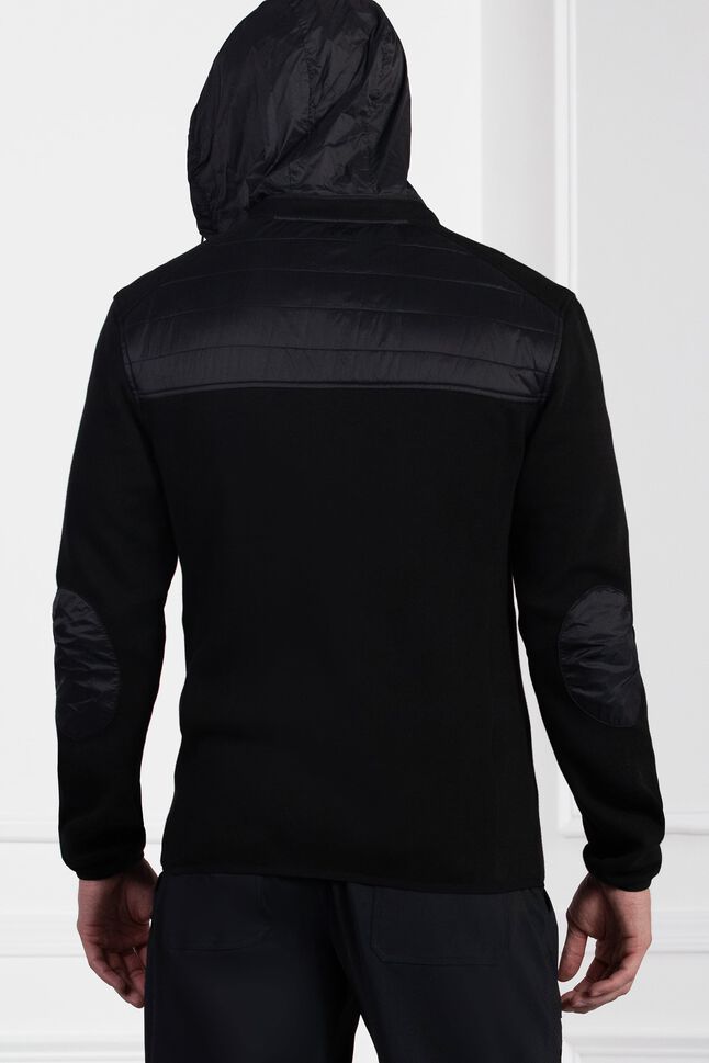 Hybrid Full-Zip Hooded Knit Jacket